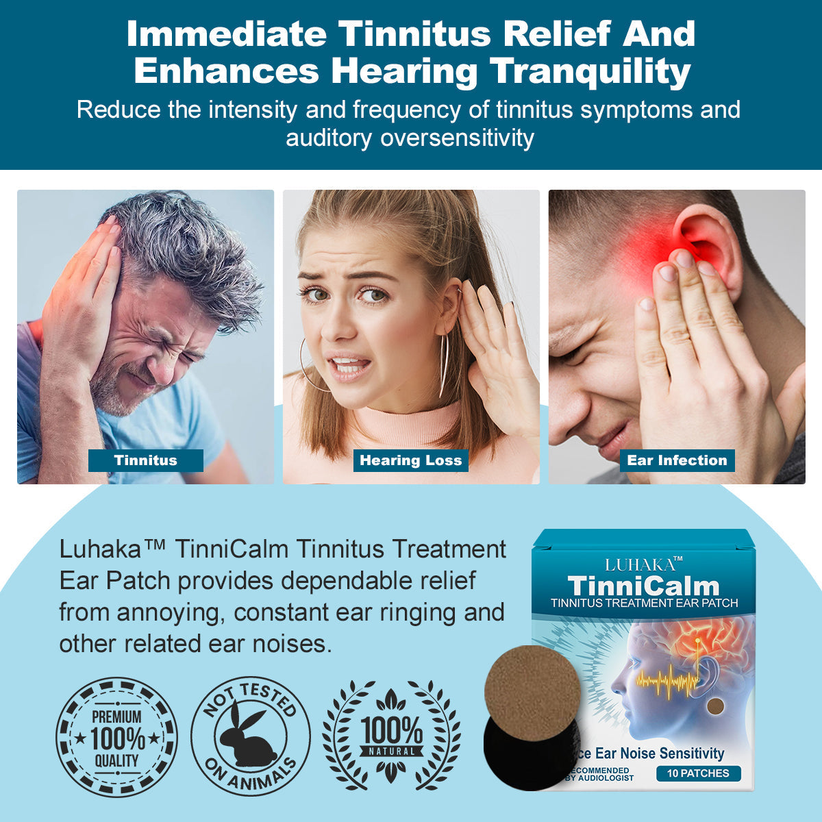 Luhaka™ TinniCalm Tinnitus-Behandlungs-Ohrpflaster 🦻