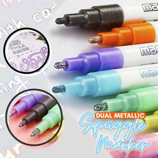 Dual Metallic Squiggle Marker (Set of 8)
